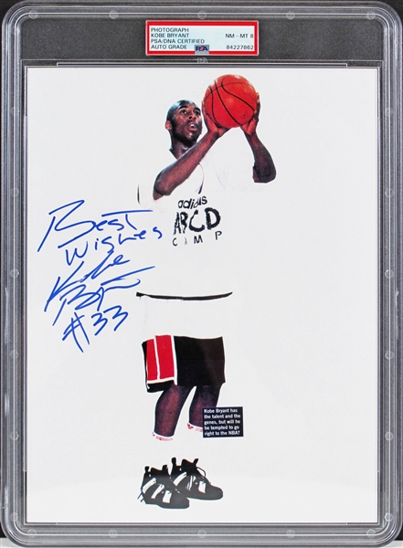 Kobe Bryant Signed 8" x 10" Promo Photo from 1995 Adidas ABCD Camp with Superb Pre-Rookie Autograph (PSA/DNA Encapsulated)