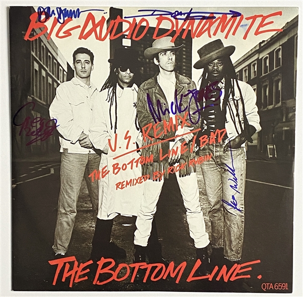 Big Audio Dynamite In-Person Group Signed “The Bottom Line” Single Album (5 Sigs) (John Brennan Collection) (Beckett/BAS Guaranteed)
