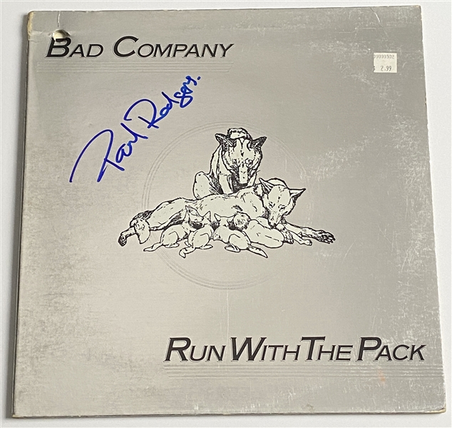 Bad Company: Paul Rodgers In-Person Signed “Run With the Pack” Record Album (John Brennan Collection) (BAS Guaranteed)