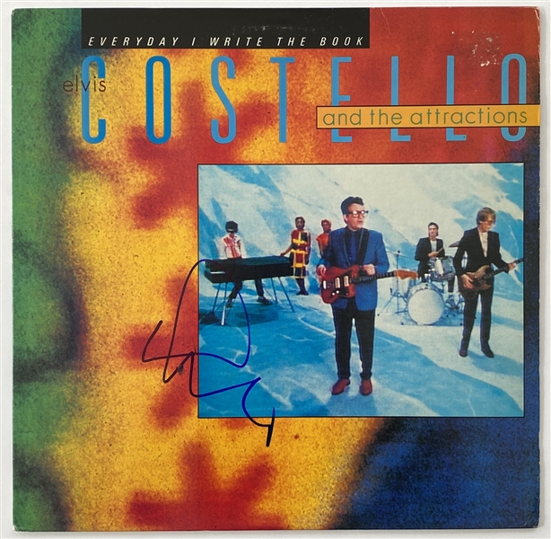 Elvis Costello In-Person Signed “Every Day I Write the Book” 12” Single Album (John Brennan Collection) (BAS Guaranteed)