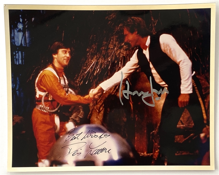 Star Wars: Harrison Ford Han Solo & Wedge Antilles 10” x 8” Signed Photo from Finale of “The Return of the Jedi” (Beckett/BAS Guaranteed)