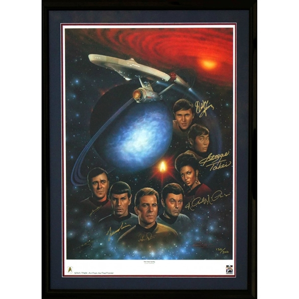 Stellar Star Trek "First Family" Shatner, Nimoy & More Signed 25” x 34.5” Limited-Edition Lithograph (6 Sigs) (Beckett (BAS) Guaranteed)