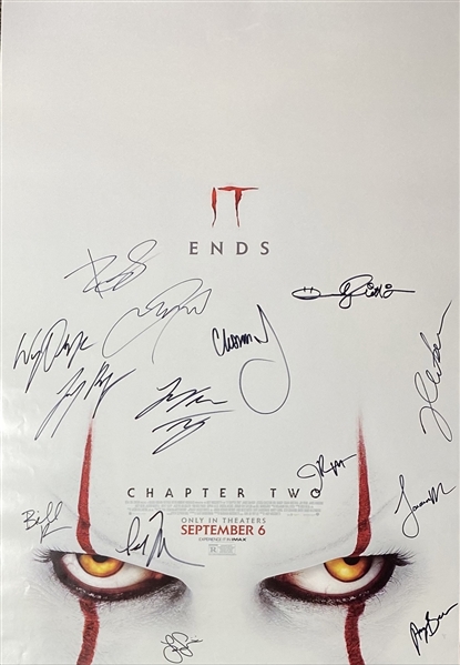 “IT: Chapter 2” 14-Member Cast-Signed Original 27” x 40” Double-Sided Movie Poster (15 Sigs) (BAS Guaranteed)
