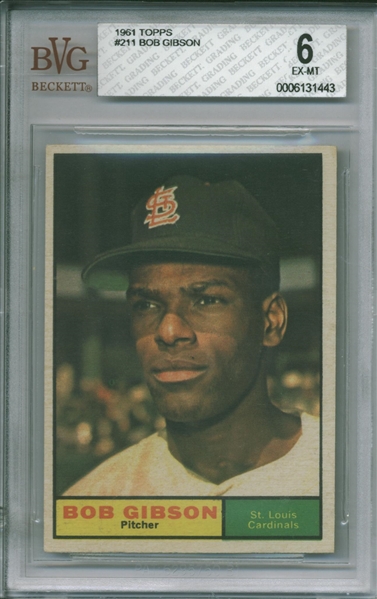 1961 Topps Bob Gibson St. Louis Cardinals #211 Baseball Card 