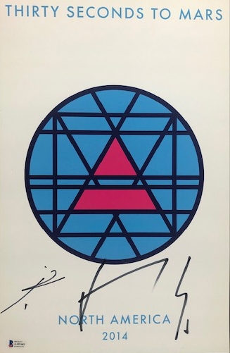 30 Seconds to Mars Group Signed Mini Poster 11” x 17” (3 Sigs) (BAS Authentication)