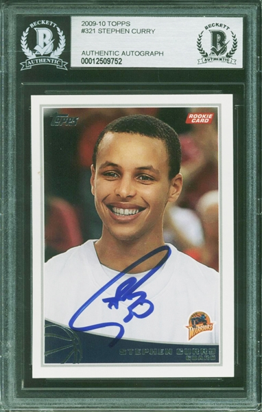 Stephen Curry Signed 2009-10 Topps #321 Rookie Card (Beckett/BAS Encapsulated)