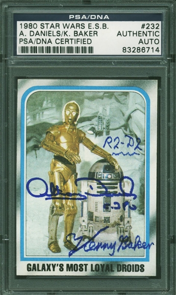 Kenny Baker & Anthony Daniels Dual Signed 1980 Star Wars ESB Trading Card #232 (PSA/DNA Encapsulated)