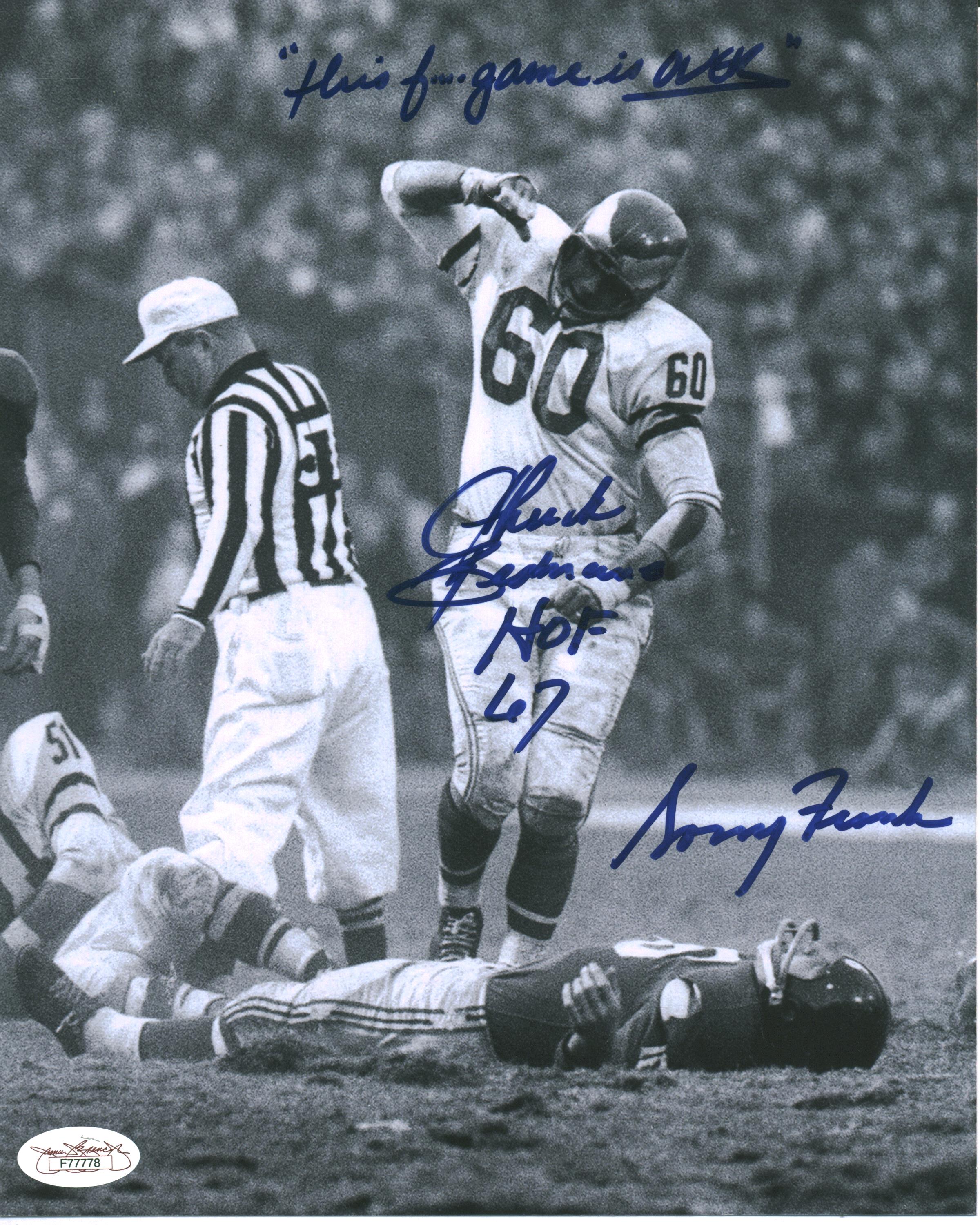 Lot Detail - Pro Football HOF Chuck Bednarik Signed 8" X 10" B&W ...