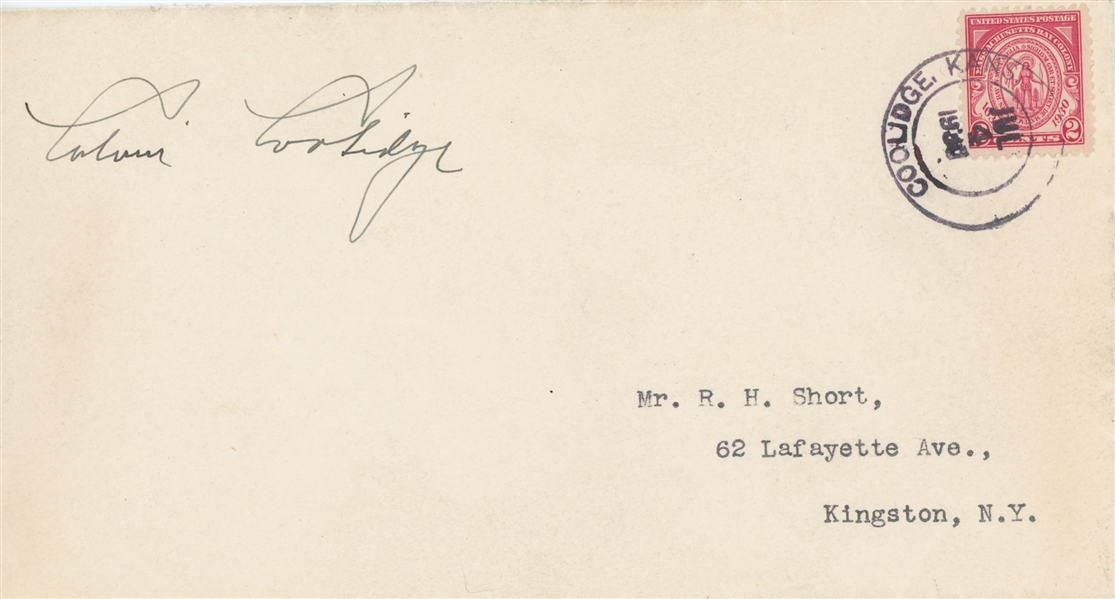 Calvin Coolidge Signed 7.25” x 4” Free Frank Envelope (BAS Guaranteed)