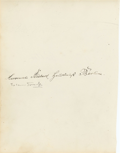 Johann Strauss Signature (John Reznikoff/University Archives Provenance) (BAS Guaranteed)