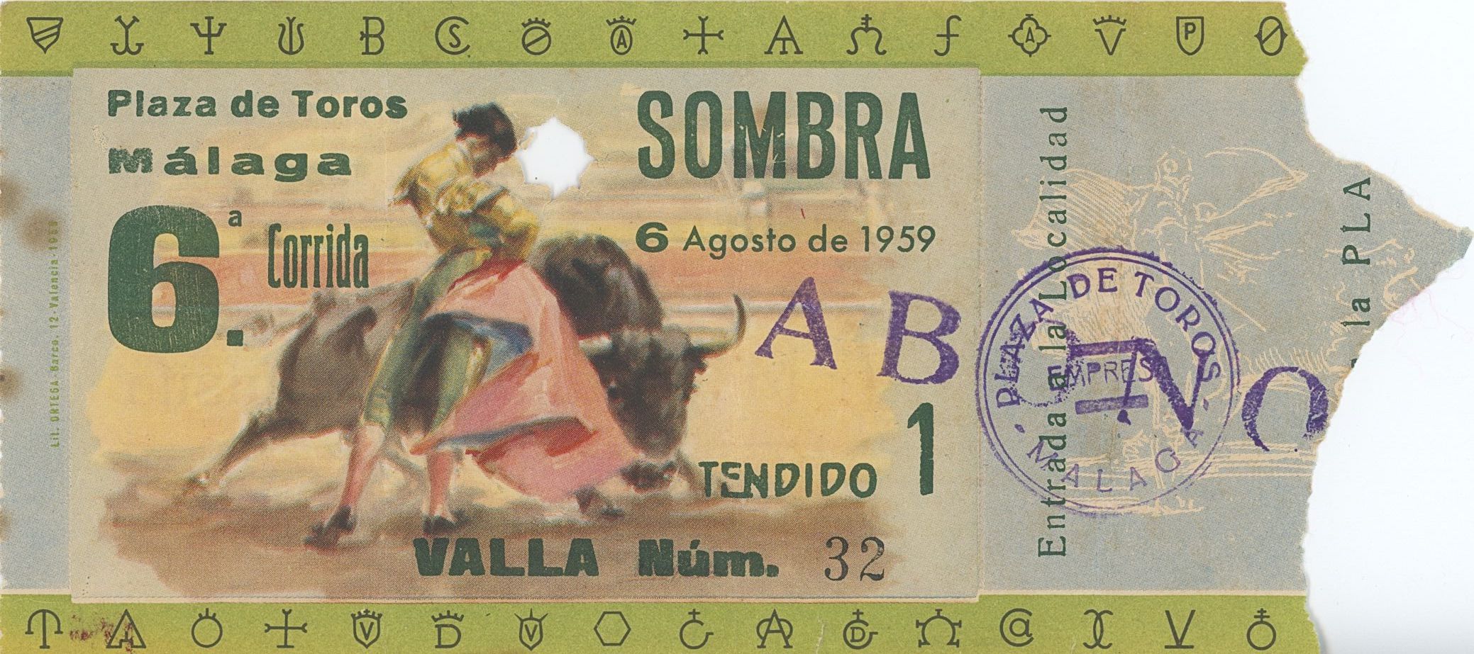 Lot Detail Ernest Hemingway Owned And Used Ticket For Bullfights Held