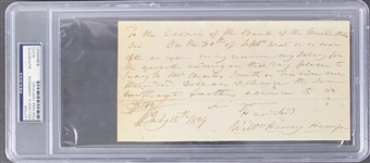 William Henry Harrison Handwritten & Signed Note As Governor of The Indiana Territory (PSA/DNA Encapsulated)