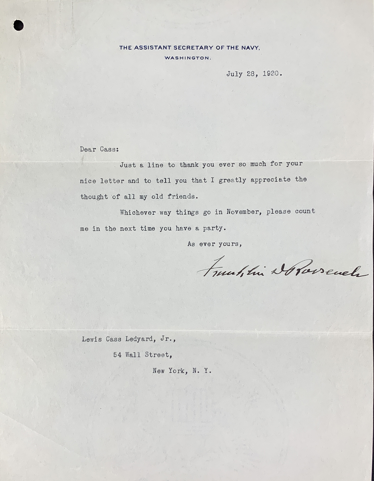 Franklin D. Roosevelt & Eleanor Roosevelt Typed Signed Letters (Beckett