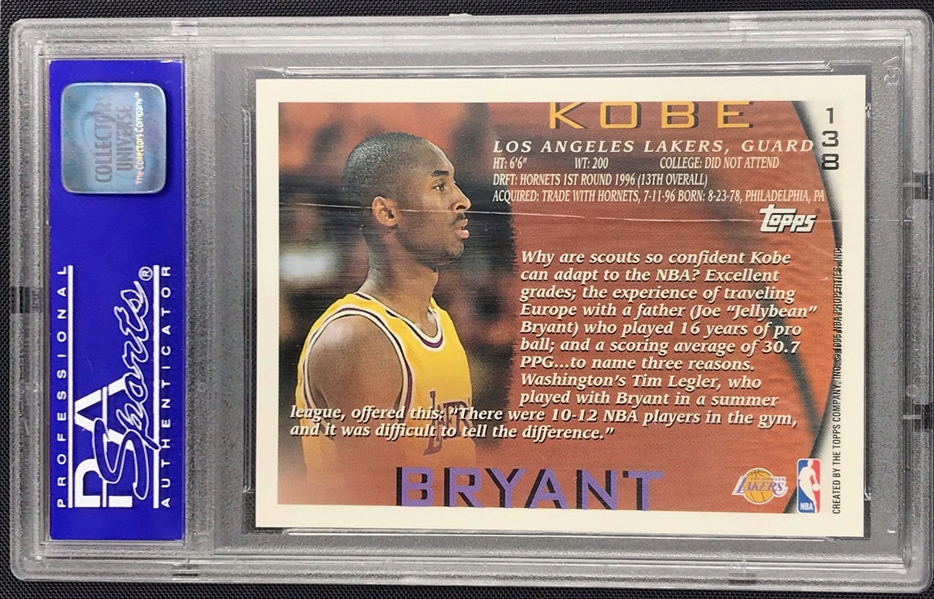 Lot Detail Topps Kobe Bryant Rookie Card Rc Psa Graded Nm