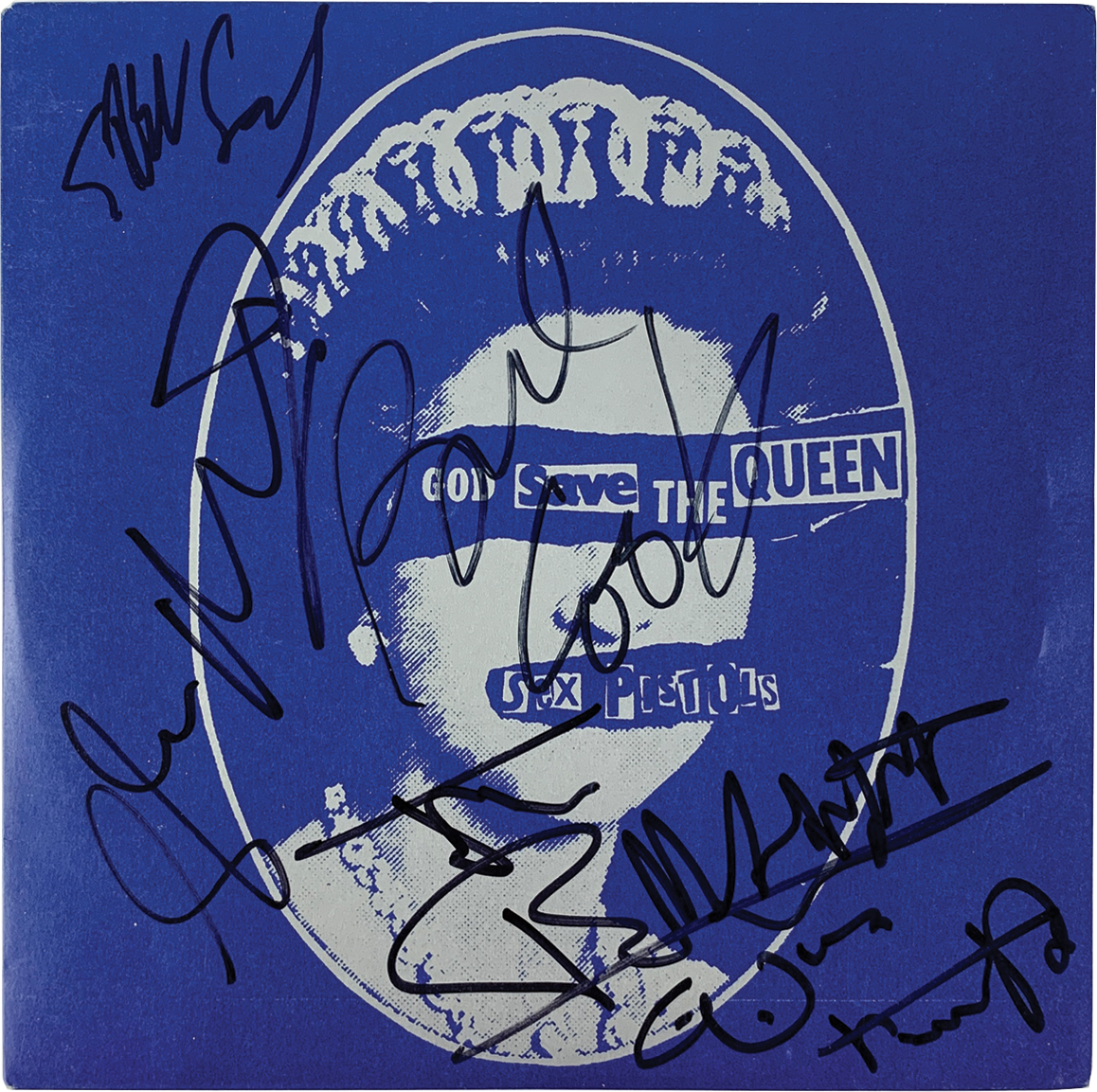 Lot Detail The Sex Pistols Rare Signed God Save The Queen 45 Rpm