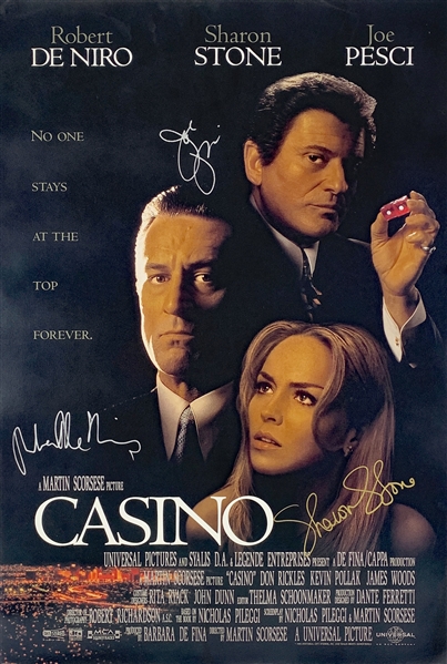 "Casino" Incredible Cast Signed Full Size One-Sheet Movie Poster with De Niro, Pesci and Stone (Beckett/BAS LOA)