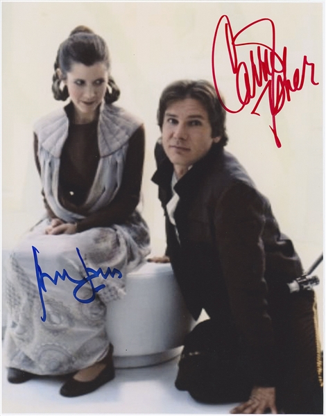 Star Wars: Harrison Ford & Carrie Fisher Dual-Signed 8” x 10” Photo from “Cloud City” in “The Empire Strikes Back” (Beckett/BAS Guaranteed)