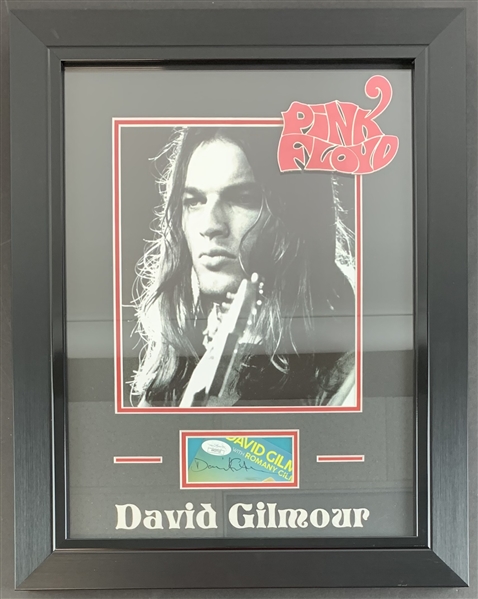 Pink Floyd - David Gilmour Signed CD Cover Segment in Custom Framed Display (JSA COA)