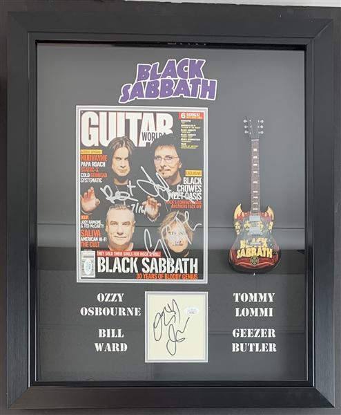 Black Sabbath Signed Ensemble in Custom Framed Display (JSA COA)