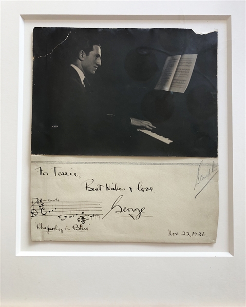 George Gershwin Superb Signed Photo with Vividly Illustrated "Rhapsody in Blue" Music Quotation (Beckett/BAS Guaranteed)
