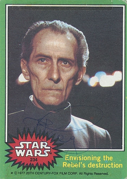 Star Wars: Peter Cushing Signed “Grand Moff Tarkin” Star Wars 1977 Card #234 (Beckett/BAS Guaranteed) 