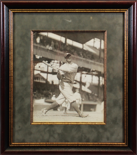 Lou Gehrig Superb Signed 8" x 10" Photograph in Custom Framed Display with MINT 9 Autograph (PSA/DNA LOA)
