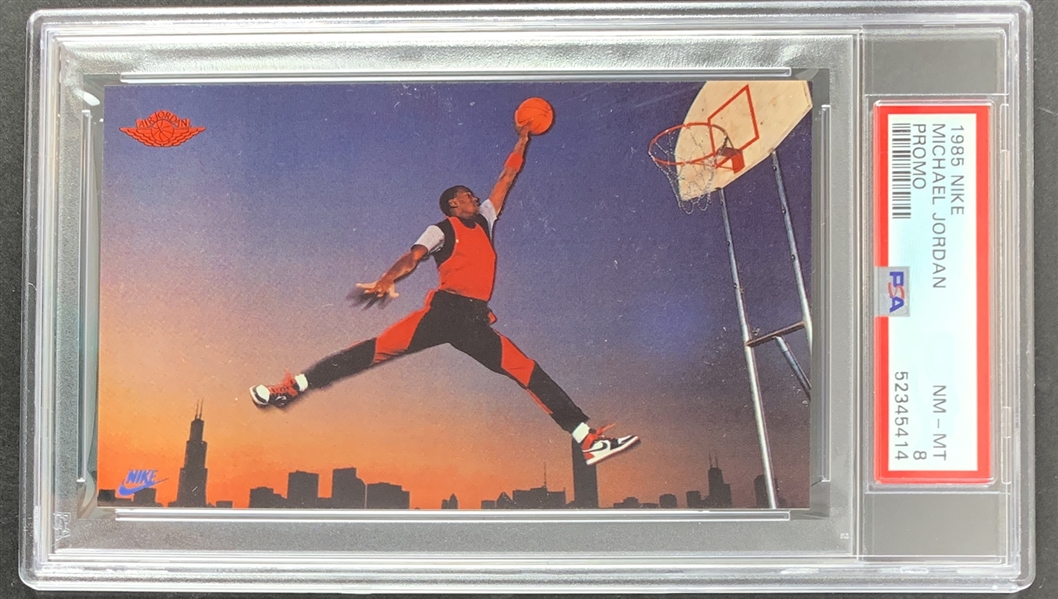 1985 Nike Michael Jordan Promotional Rookie Card RC :: PSA NM-MT 8