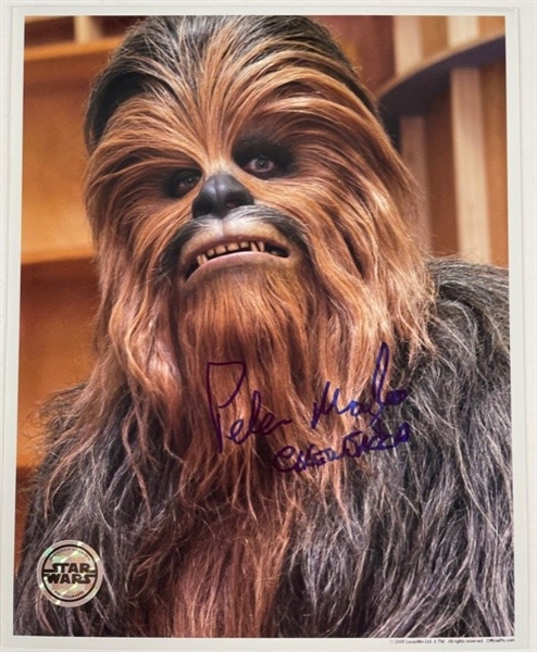 Peter Mayhew Signed & Inscribed 8" x 10" Photograph of his Star Wars Character Chewbacca (Beckett/BAS Guaranteed)