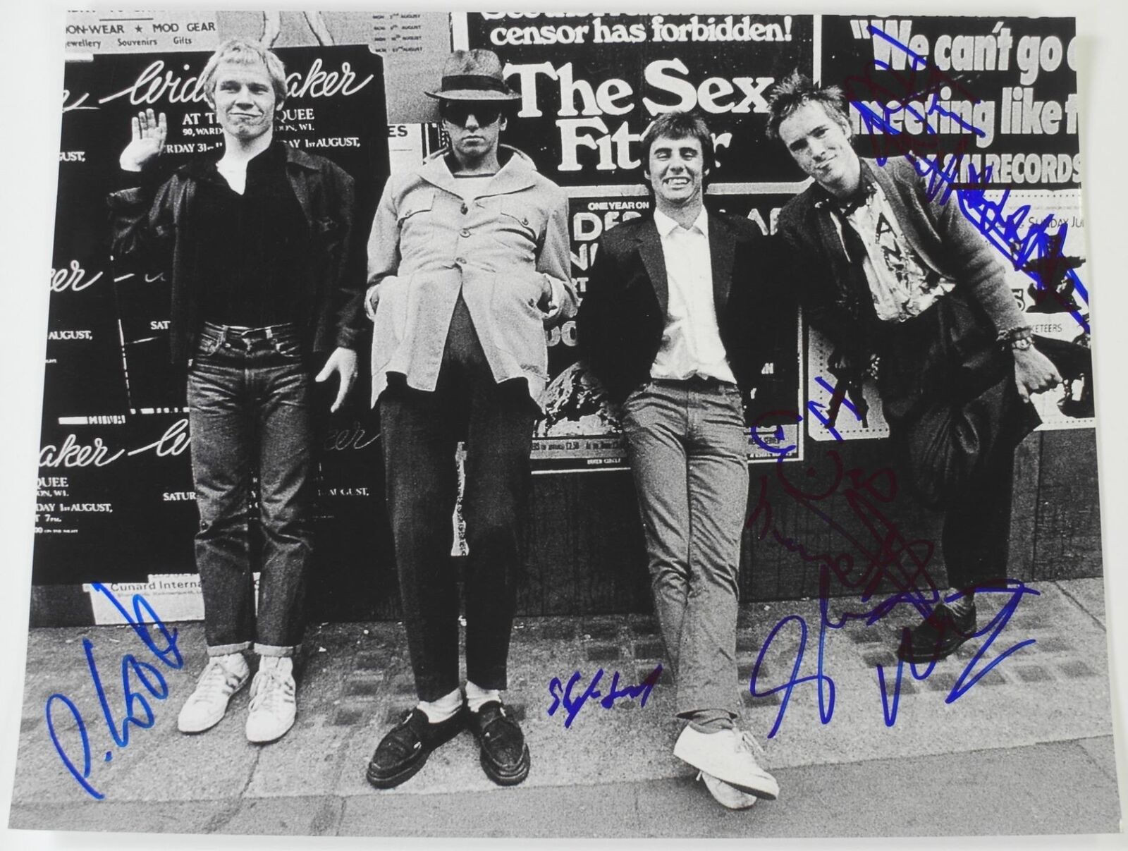 SEX PISTOLS Group Signed 11 X 14 Photograph 4 Signatures JSA