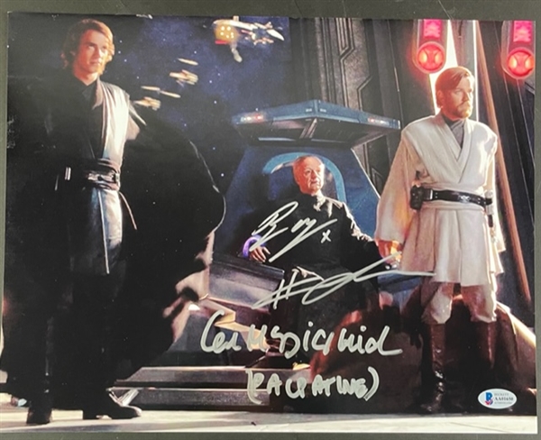 Star Wars: Revenge of the Sith,  Ewan McGregor, Hayden Christensen and Ian McDiarmid Signed 14" x 11" Photograph (Beckett/BAS)
