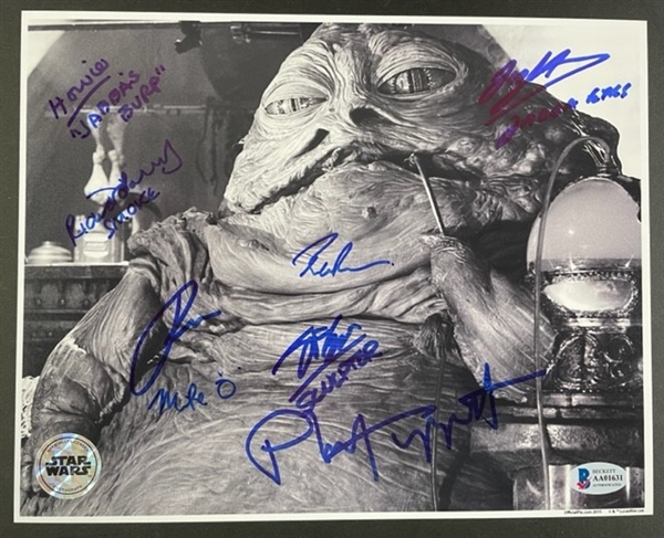 Star Wars: Jabba The Hutt 10" x 8" Photograph, Signed by (8) Eight Cast Members (Beckett/BAS)