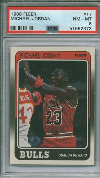 1988 Fleer Michael Jordan # 17 PSA 8 MN - MT (Encapsulated)