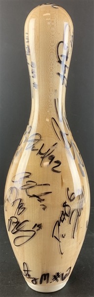 2013 Arizona Cardinals Team Signed & Charity Tournament Used Bowling Pin with Larry Fitzgerald, Calais Campbell and others (Beckett/BAS Guaranteed)