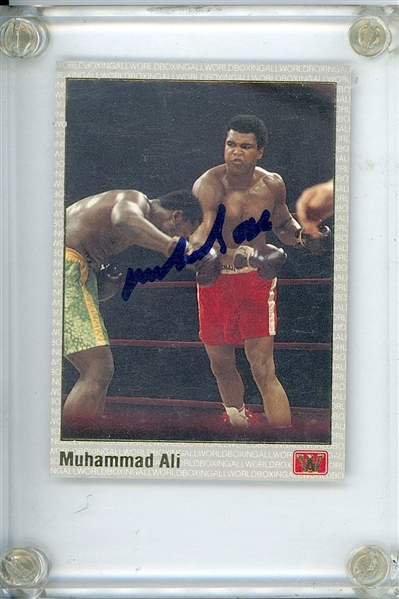 Muhammad Ali Signed “All World Boxing" Card (Beckett/BAS Guaranteed) 