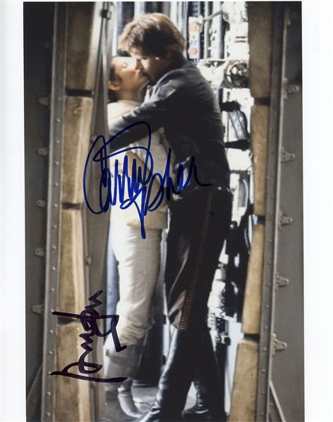 Star Wars: Carrie Fisher & Harrison Ford Signed 8” x 10” “Hoth Kissing” Photo from “The Empire Strikes Back” (Beckett/BAS Guaranteed)