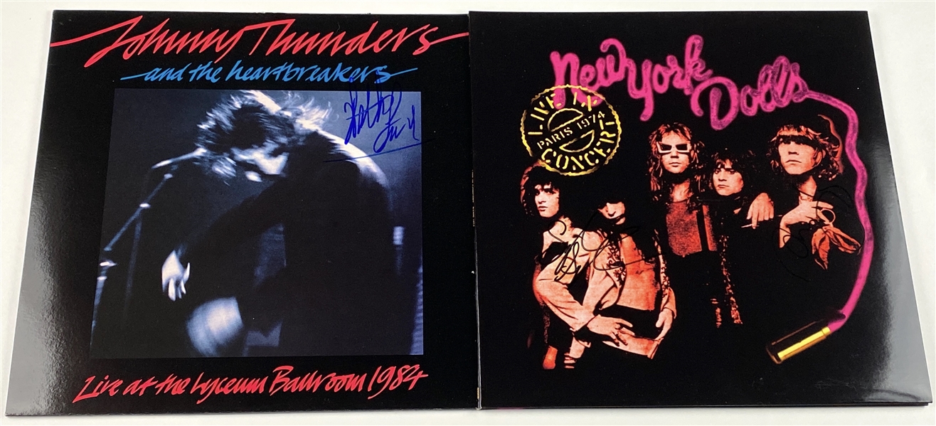 New York Dolls In-Person Signed Group Lot of (2) Record Albums (John Brennan Collection) (BAS Guaranteed)