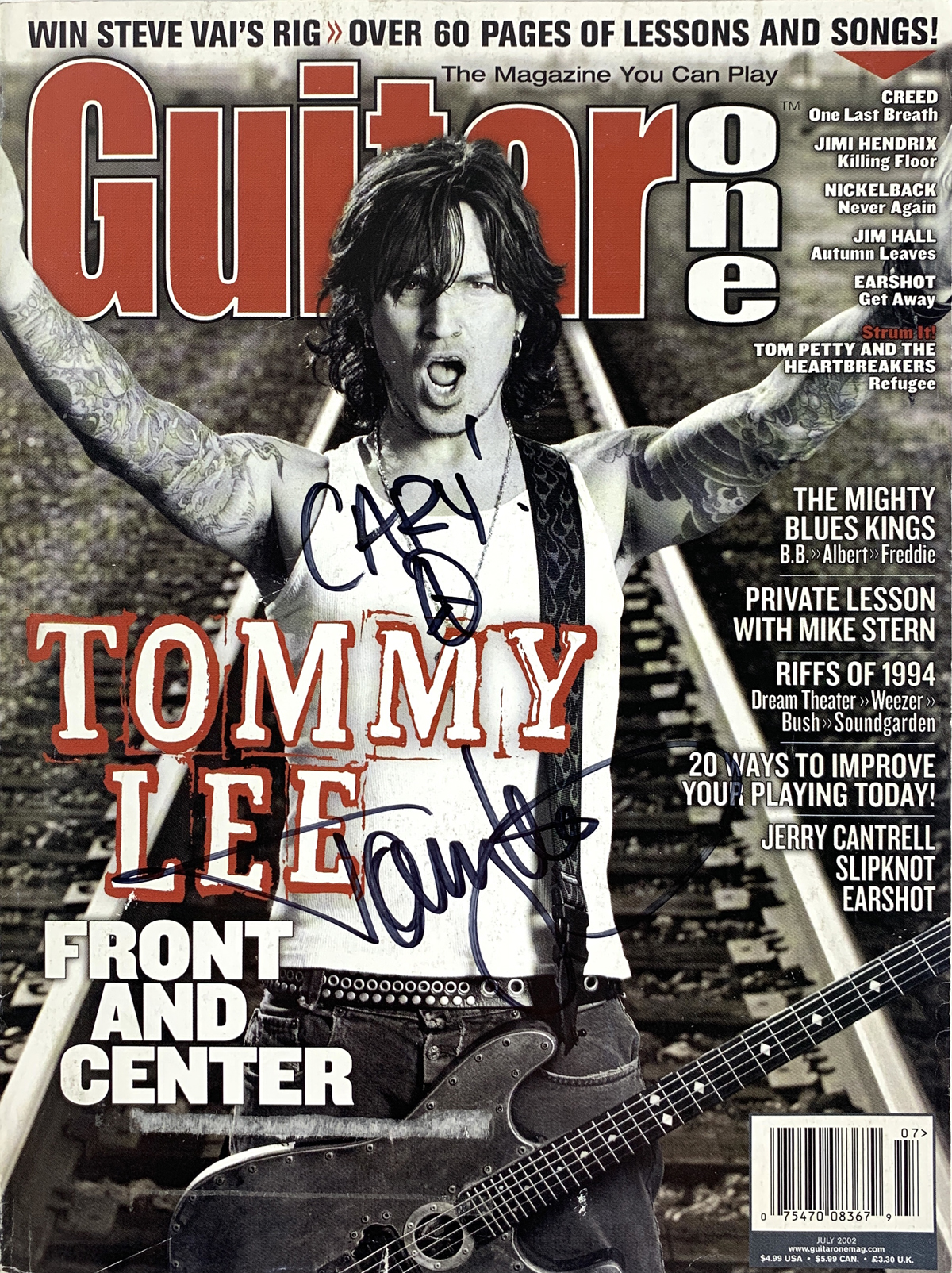 Motley Crue Tommy Lee Signed July Guitar World Magazine Beckett BAS Barnebys