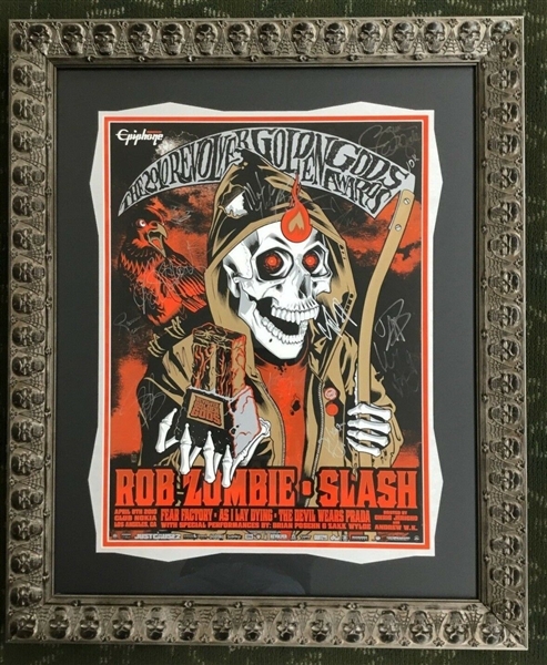 Slash, Grohl, Zombie, Manson, Ect. Multi-Signed 2010 “Revolver Golden Gods Award” 18" x 24” Poster (13 Sigs) (Beckett/BAS Guaranteed) 