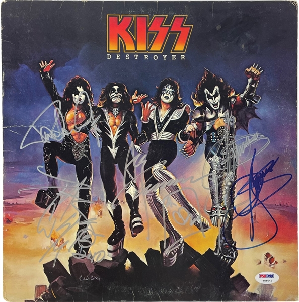 KISS Superb Group Signed "Destroyer" Record Album with All Four Members (PSA/DNA)