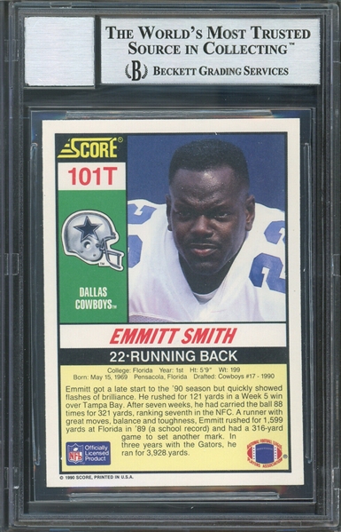 Lot Detail Emmitt Smith Signed Score Traded Rookie Card