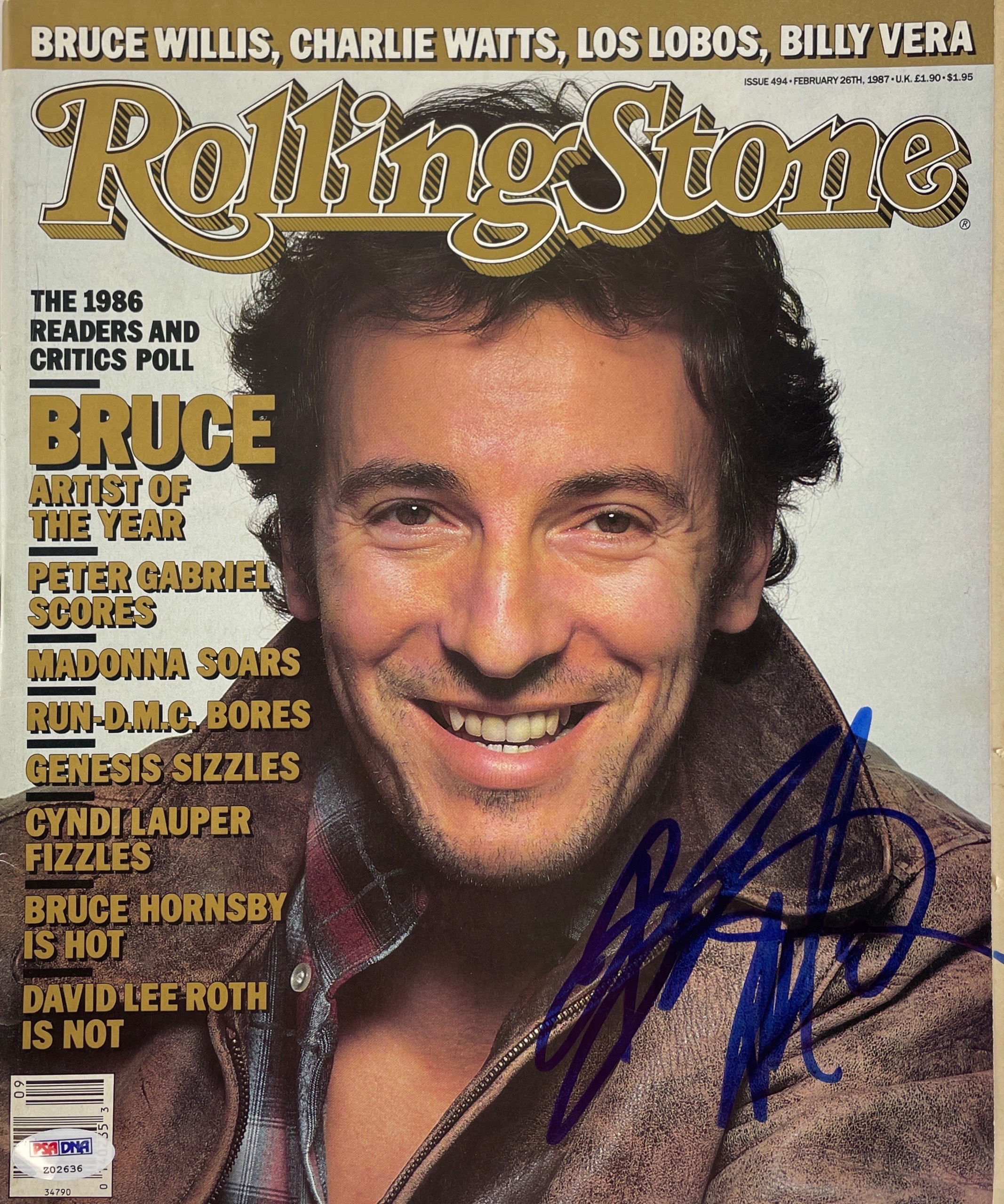 Lot Detail Bruce Springsteen Signed Feb 1987 Rolling Stone Magazine