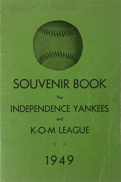1949 Yankees Minor League Souvenir Book w/ Mantle, Craft, & More - Believed to Be Mantles Mothers Personal Copy! (JSA LOA)