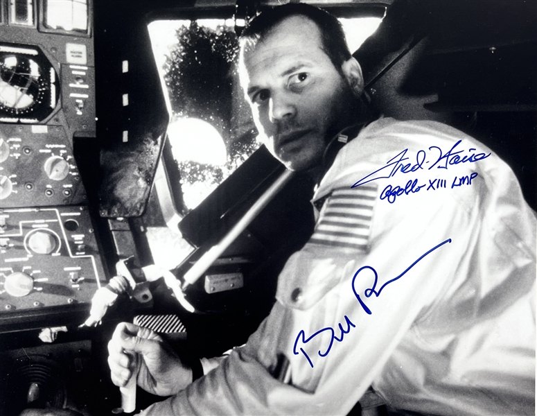 Apollo 13: Bill Paxton & Fred Haise Unique Signed 14" x 11" B&W Photo (JSA Sticker)