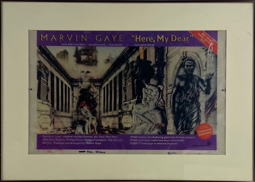 Marvin Gaye Signed 1979 Record World Ad Proof (Beckett/BAS & Rockaway LOA)