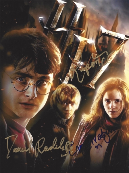 “Harry Potter and the Deathly Hallows: Part 1” Cast Signed Photo! Includes: Radcliffe, Grint, and Watson (Beckett/BAS Guaranteed)