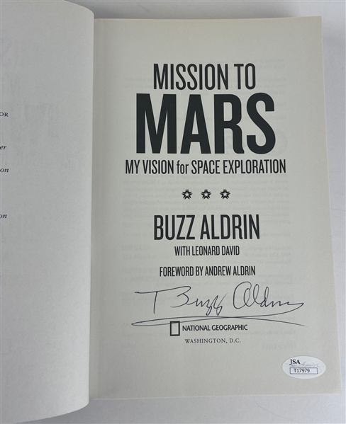 Buzz Aldrin Signed "Mission To Mars" Hardcover Book (JSA)
