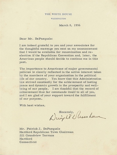 Dwight D. Eisenhower Typed Letter Signed (Beckett/BAS Guaranteed)