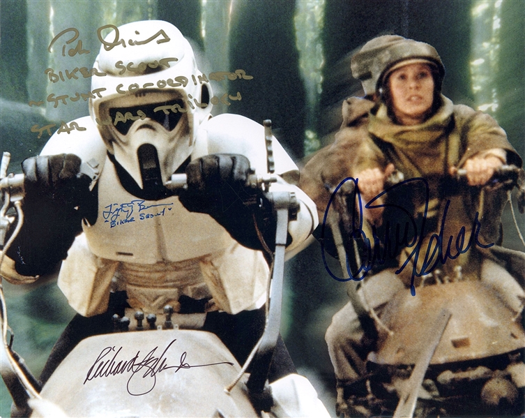 Star Wars: Fisher, Diamond, Ect. Multi-Signed 10” x 8” Photo from “Return of the Jedi” (4 Sigs) (Beckett/BAS Guaranteed)