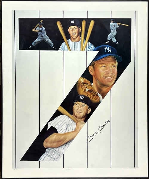 Mickey Mantle Signed #7 Limited Issued Lithograph (#169/250) (Beckett/BAS Guaranteed)