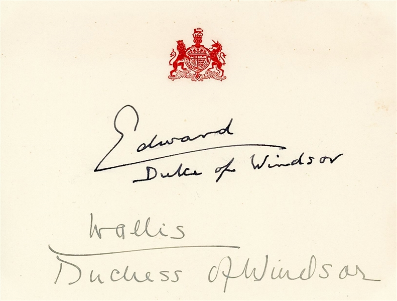 Duke & Duchess of Windsor Signatures (Beckett/BAS Guaranteed)